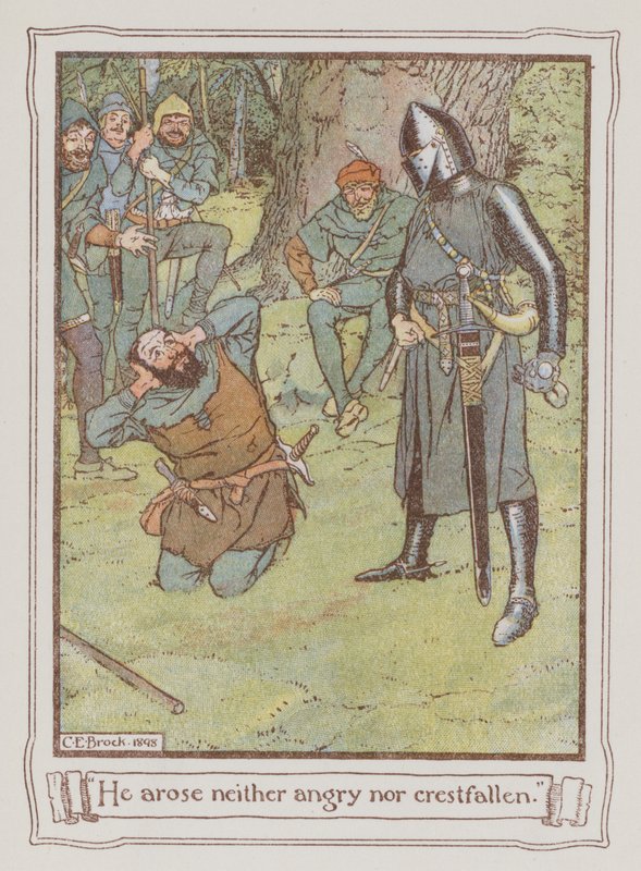 Ivanhoe için Sir Walter Scott tarafından yapılan çizim (renkli taş) by Charles Edmund Brock