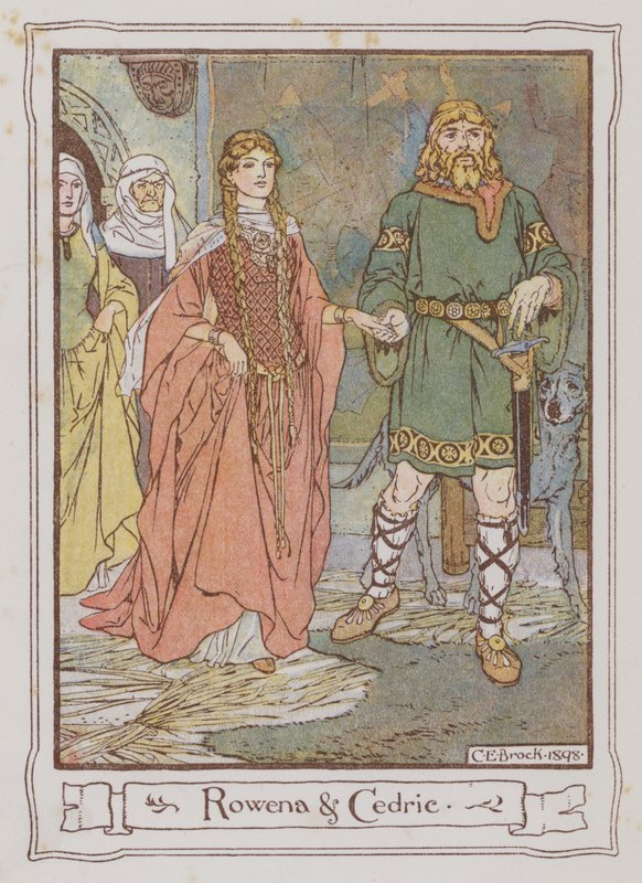 Ivanhoe için Sir Walter Scott tarafından yapılan çizim (renkli taş) by Charles Edmund Brock