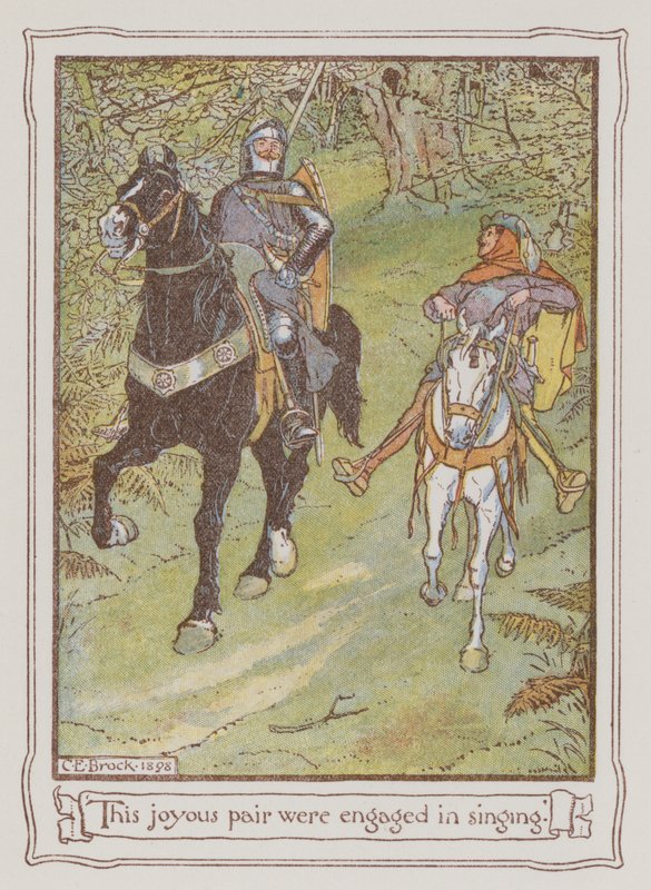Ivanhoe için Sir Walter Scott tarafından yapılan çizim (renkli taş) by Charles Edmund Brock