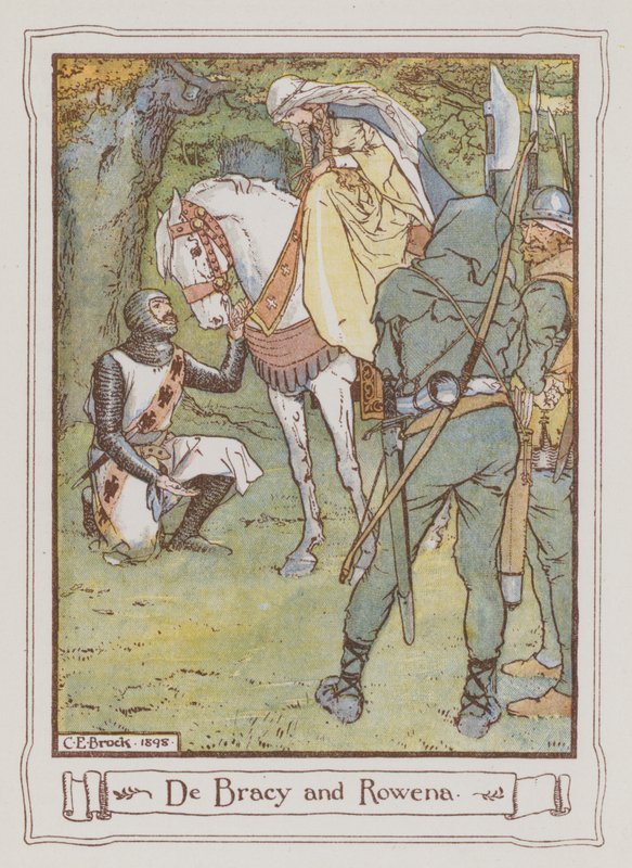 Ivanhoe için Sir Walter Scott tarafından yapılan çizim (renkli taş) by Charles Edmund Brock