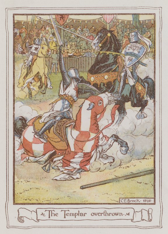 Ivanhoe için Sir Walter Scott tarafından yapılan çizim (renkli taş) by Charles Edmund Brock