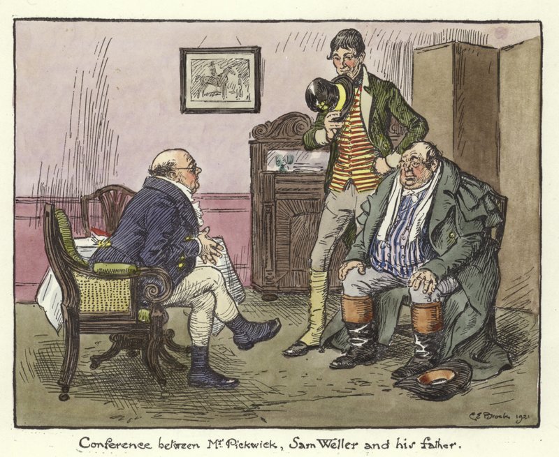 Pickwick Kağıtları için İllüstrasyon by Charles Edmund Brock