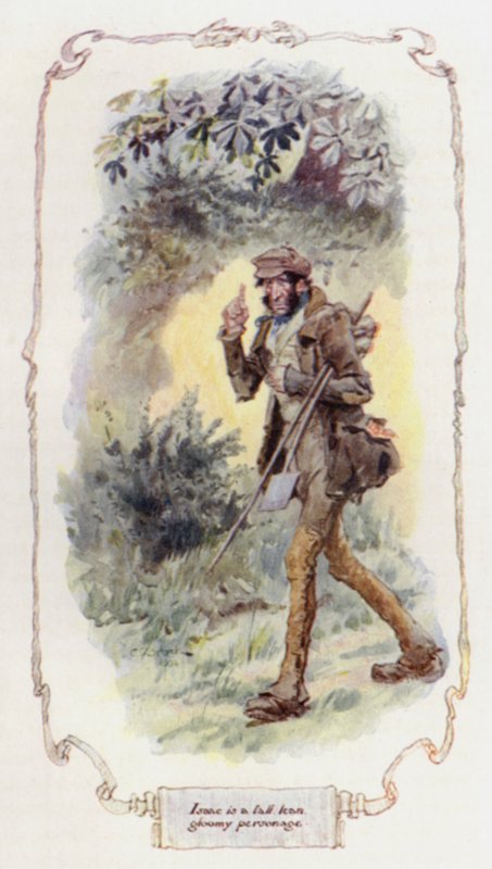 Isaac uzun boylu, zayıf, kasvetli bir kişiliktir (renkli taş) by Charles Edmund Brock