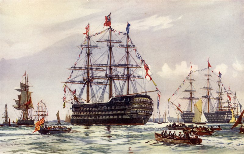 1845 Spithead İncelemesinde Kraliçe by Charles Edward Dixon