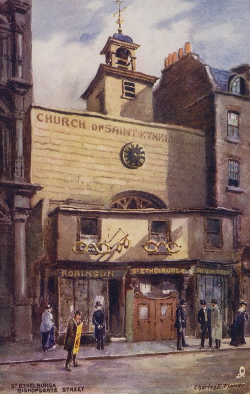 Aziz Ethelburga Kilisesi, Bishopsgate Caddesi, Londra by Charles Edwin Flower