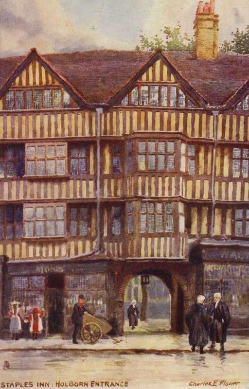 Staples Inn, Holborn Girişi, Londra by Charles Edwin Flower