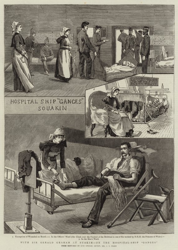 Sör Gerald Graham ile Suakim'de, Hastane Gemisi Ganj'da by Charles Edwin Fripp