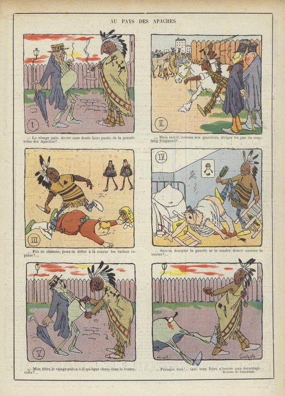 Apaçilerin ülkesinde. Le Rire için İllüstrasyon by Charles Emile Egli