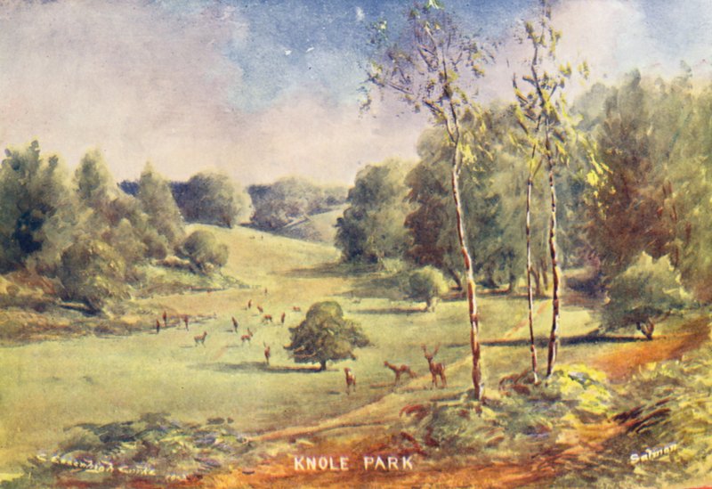 Knole House: Gland in the Park (renkli taş baskı) by Charles Essenhigh Corke