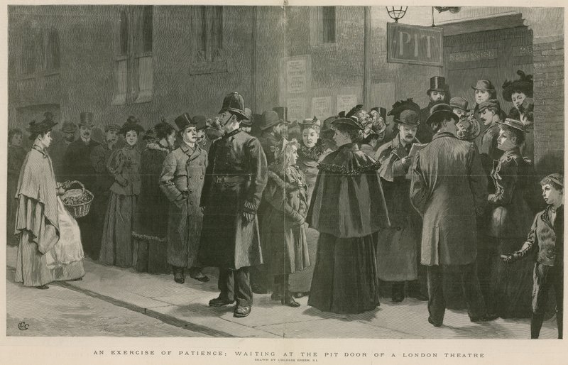 Bir sabır egzersizi: bir Londra tiyatrosunun çukur kapısında beklemek by Charles Green