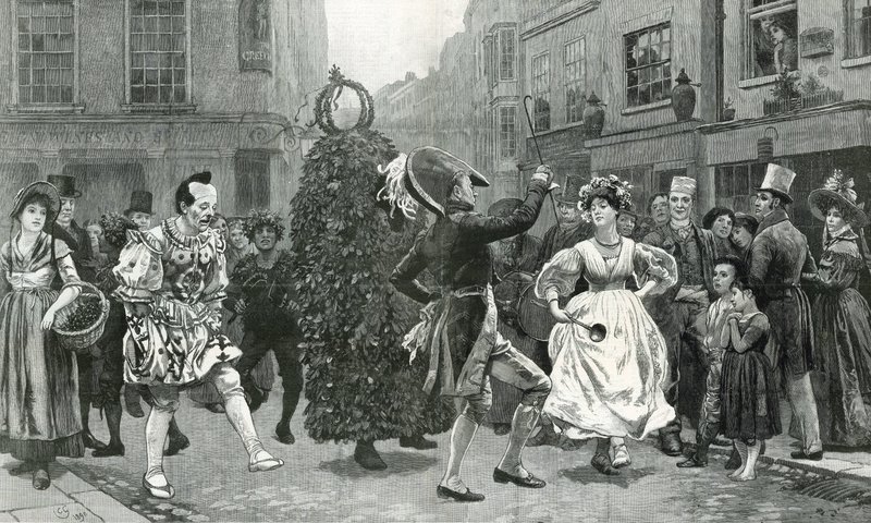 Jack-in-the-Green - altmış yıl önceki bir Mayıs günü sahnesi (yani c 1830) by Charles Green
