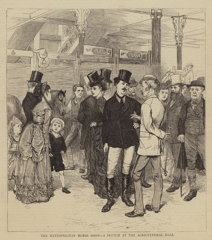 Büyükşehir At Gösterisi, Tarım Salonunda Bir Eskiz by Charles Green