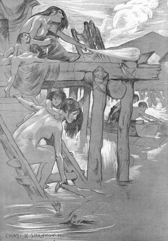 İlkel bir banyo yeri (lito) by Charles Haslewood Shannon