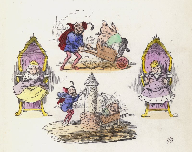 Küçük Domuz-peruk (renkli gravür) by Charles Henry (after) Bennett