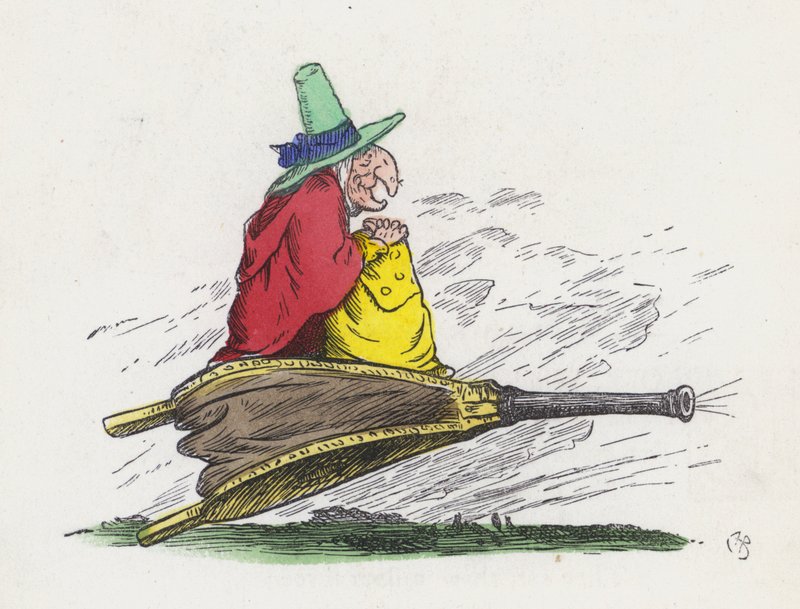 Eski hava cadısı (renkli gravür) by Charles Henry (after) Bennett