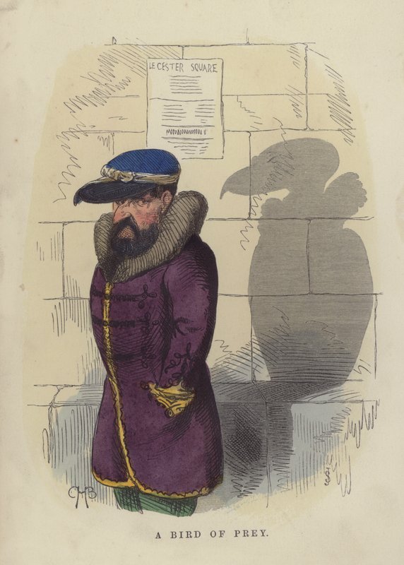 Bir Yırtıcı Kuş (renkli gravür) by Charles Henry Bennett
