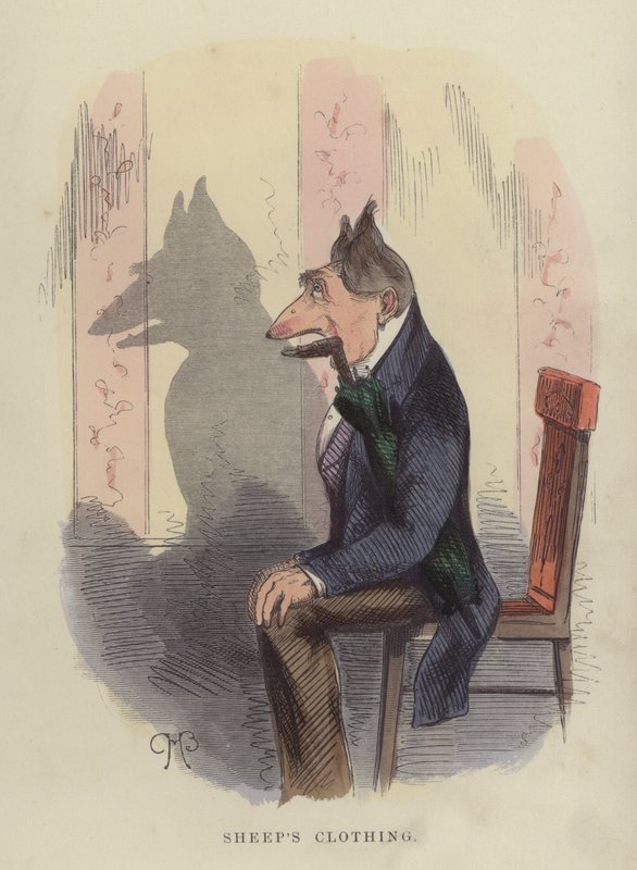 Koyun giysileri (renkli gravür) by Charles Henry Bennett