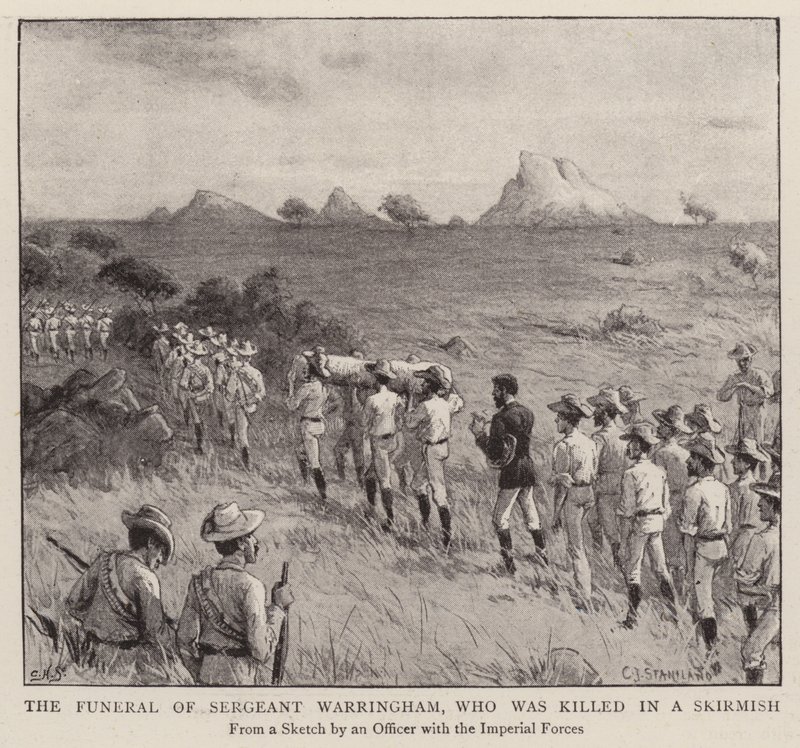 Bir Çatışmada öldürülen Çavuş Warringham'ın Cenazesi (gravür) by Charles J. (after) Staniland