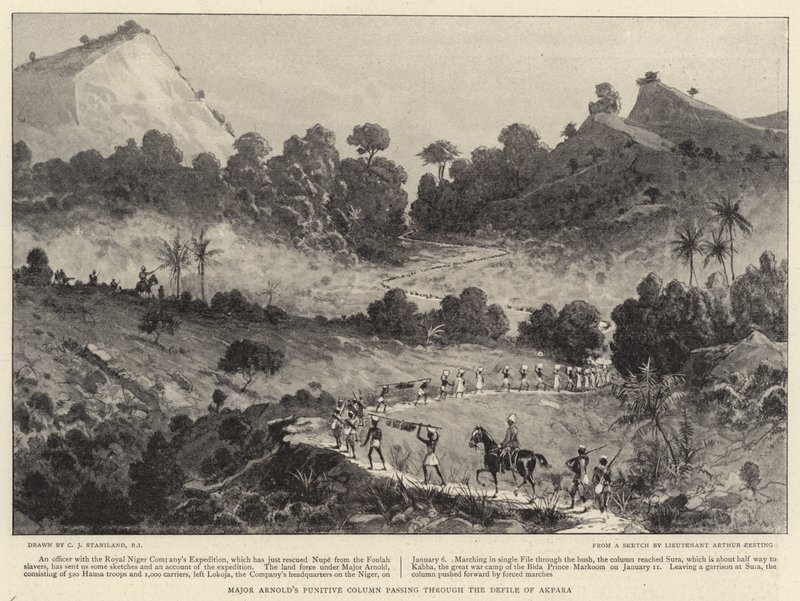 Binbaşı Arnold'un Cezalandırıcı Sütunu Akpara Kirliliği'nden geçiyor by Charles J. Staniland