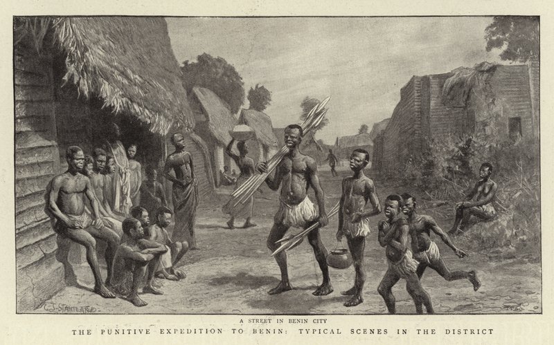 Benin Cezalandırıcı Seferi, Bölgeden Tipik Manzaralar by Charles J. Staniland