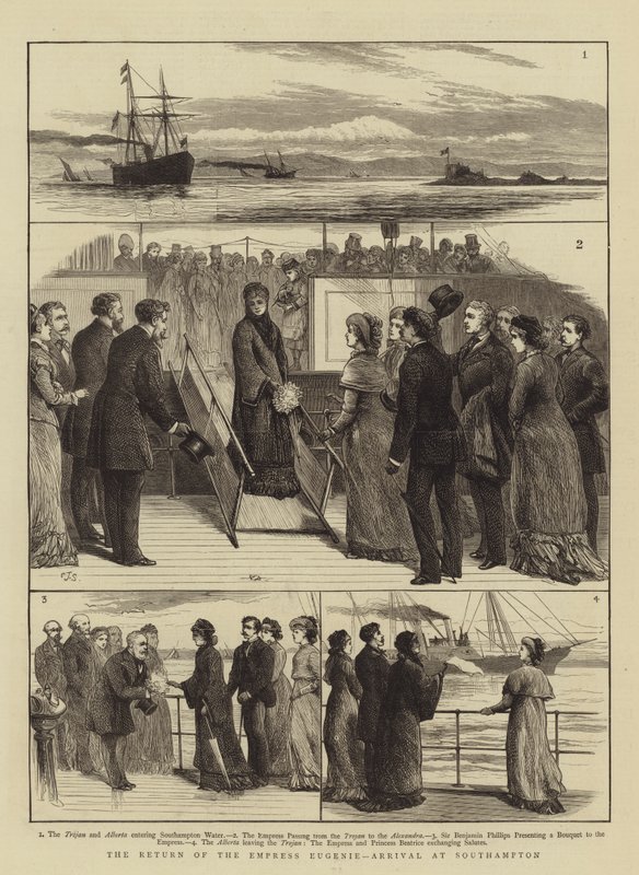 İmparatoriçe Eugenie'nin Dönüşü, Southampton'a Varış by Charles J. Staniland