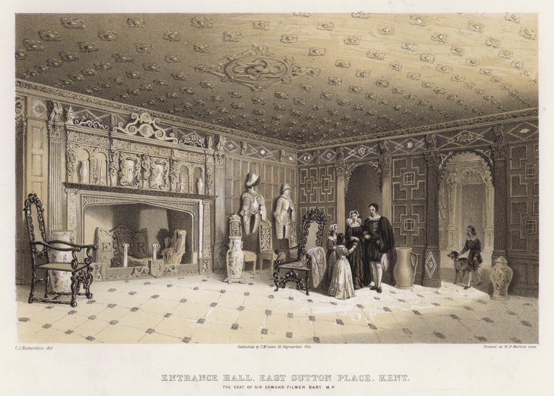 Giriş holü, East Sutton Place, Kent, Sir Edmund Filmer