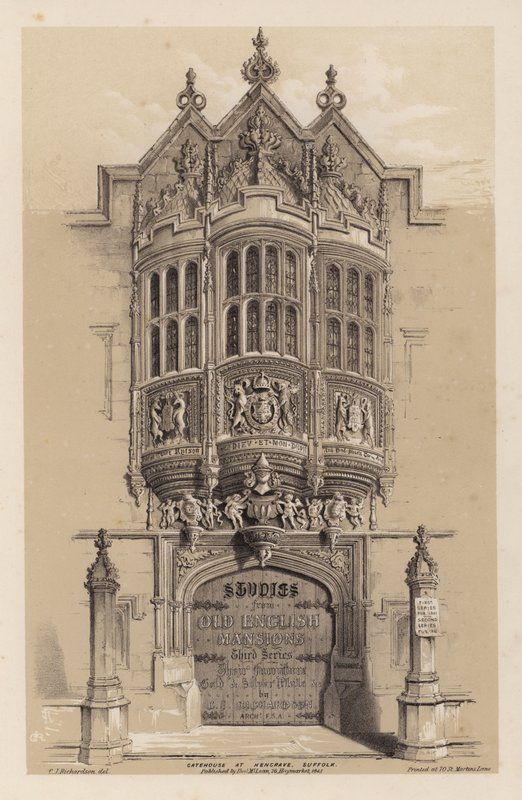 Eski İngiliz Konakları için Ön Eser, Üçüncü Seri, CJ Richardson (renkli lito) by Charles James Richardson