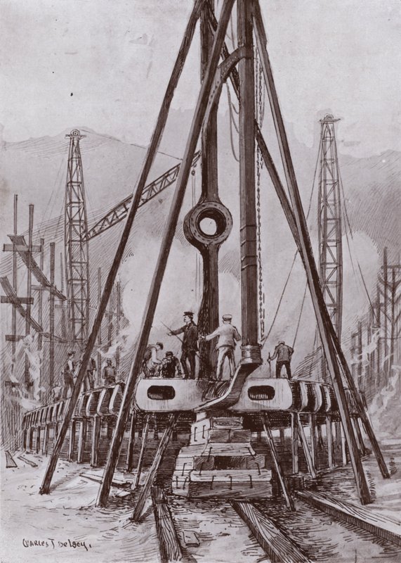 Bir geminin çift dibini yapmak (lito) by Charles John de (after) Lacy