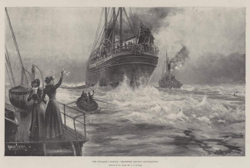 İngiltere'nin Onuru için, Transport Southampton'dan ayrılıyor by Charles John de Lacy