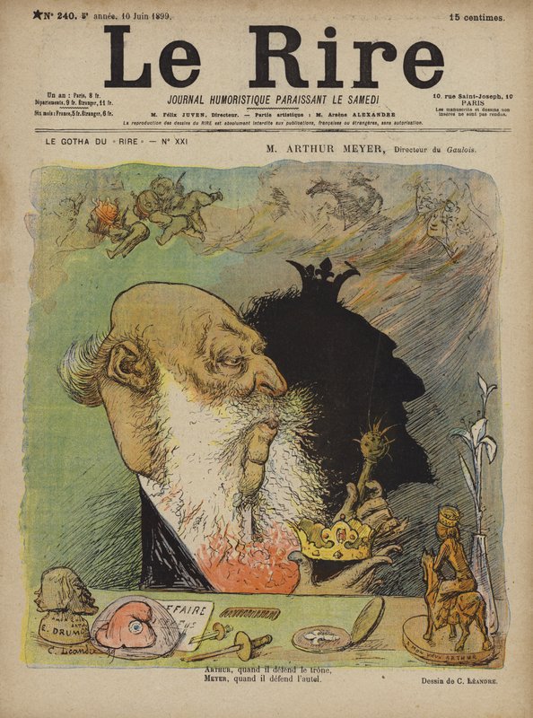 Arthur Meyer, Le Rire için İllüstrasyon by Charles Leandre