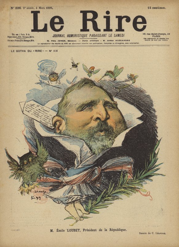 Emile Loubet, Le Rire için İllüstrasyon by Charles Leandre