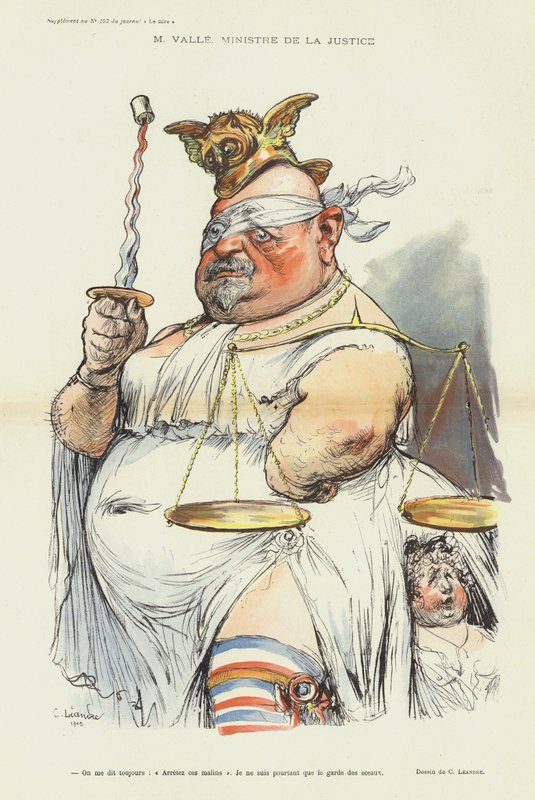 Ernest Valle, Fransa Adalet Bakanı, Le Rire için illüstrasyon by Charles Leandre