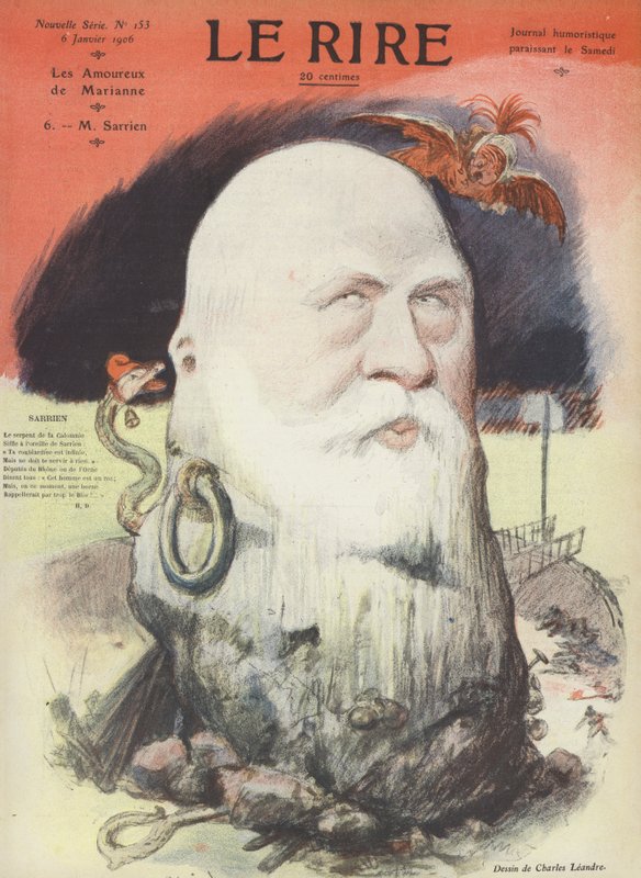 Ferdinand Sarrien, Fransız politikacı. La Rire için İllüstrasyon by Charles Leandre