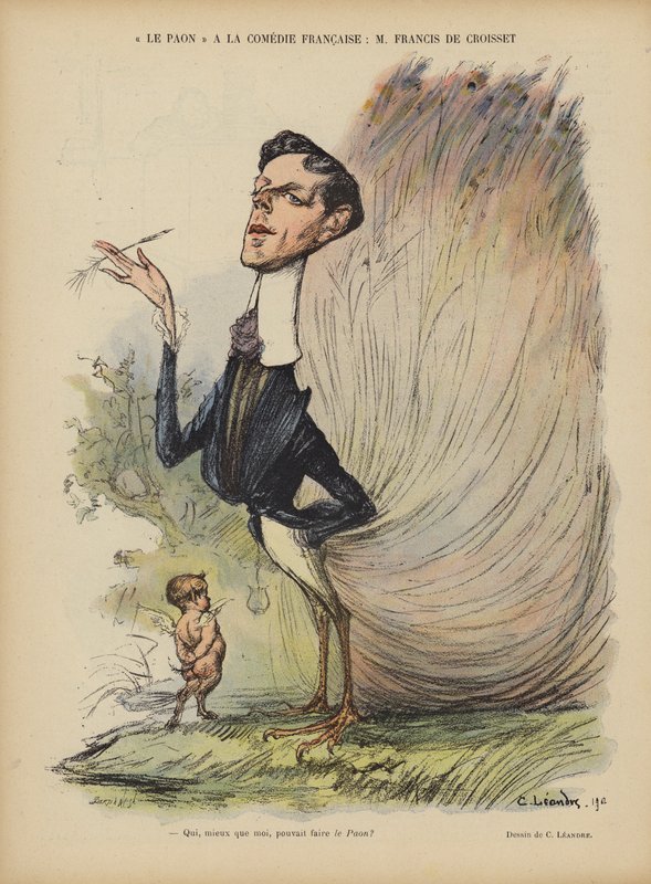 Francis de Croisset, Fransız oyun yazarı, romancı ve librettist. Le Rire için İllüstrasyon by Charles Leandre