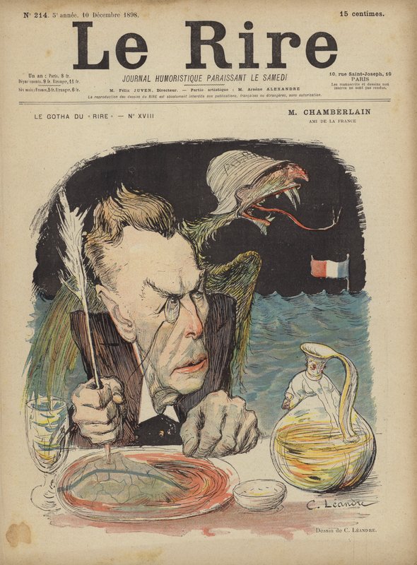 Joseph Chamberlain, Le Rire için İllüstrasyon by Charles Leandre