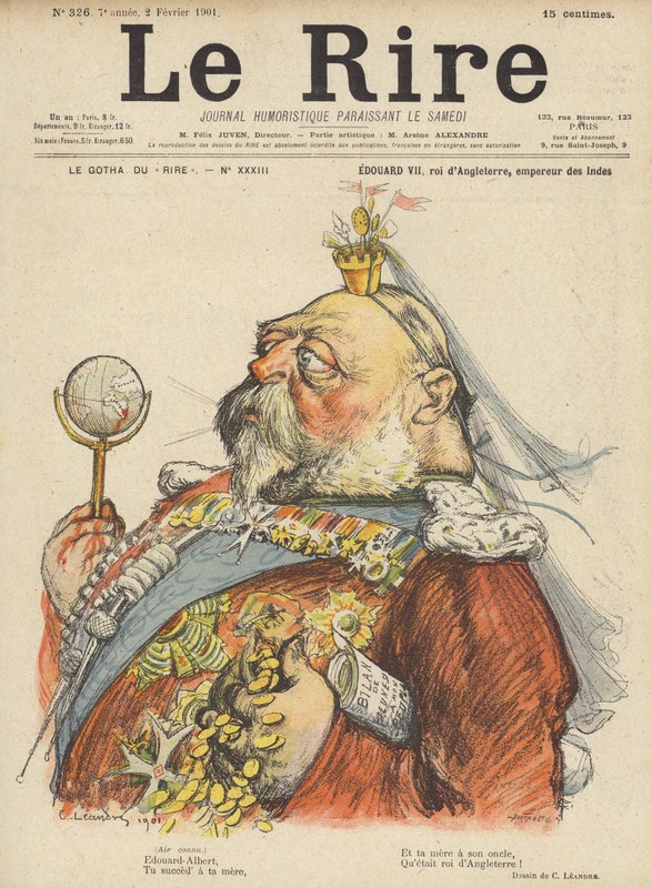 İngiltere Kralı VII. Edward, Le Rire için İllüstrasyon by Charles Leandre