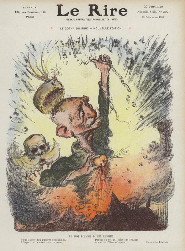 Sırbistan Kralı I. Peter. Le Rire için İllüstrasyon by Charles Leandre