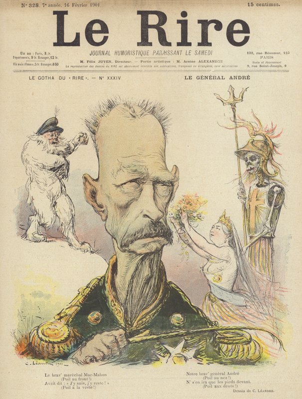 Le General Andre, Le Rire için İllüstrasyon by Charles Leandre