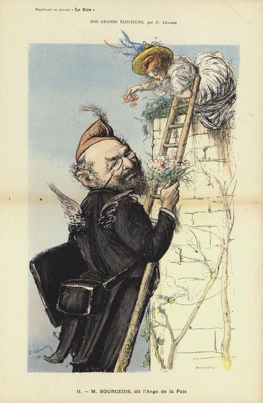 Leon Bourgeois, Fransız politikacı, Le Rire için illüstrasyon by Charles Leandre