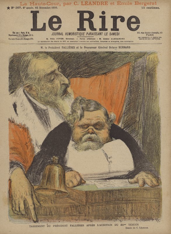 M Le President Fallieres ve Le Procureur General Octave Bernard, Le Rire için İllüstrasyon by Charles Leandre