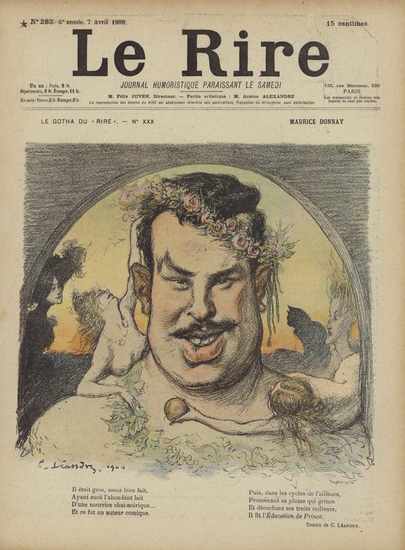 Maurice Donnay, Le Rire için İllüstrasyon by Charles Leandre