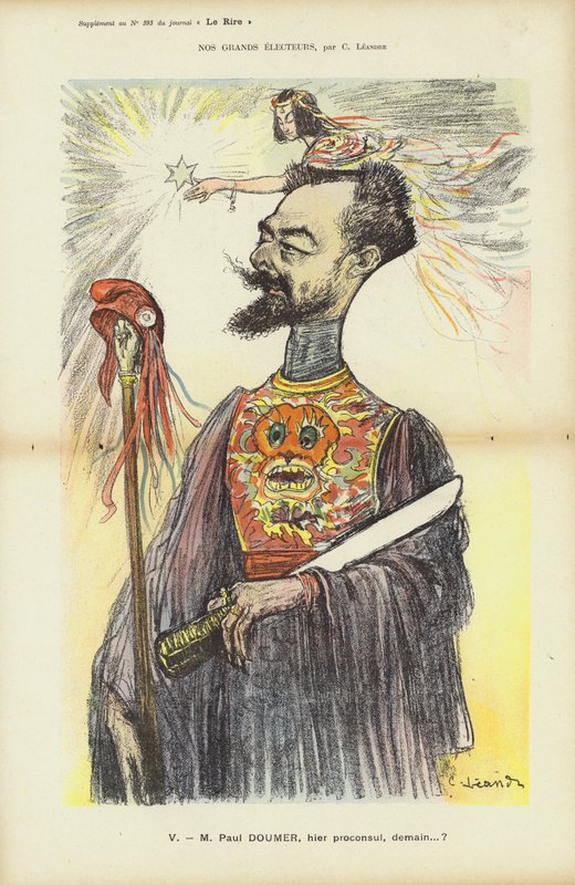 Paul Doumer, Fransız politikacı, Le Rire için illüstrasyon by Charles Leandre