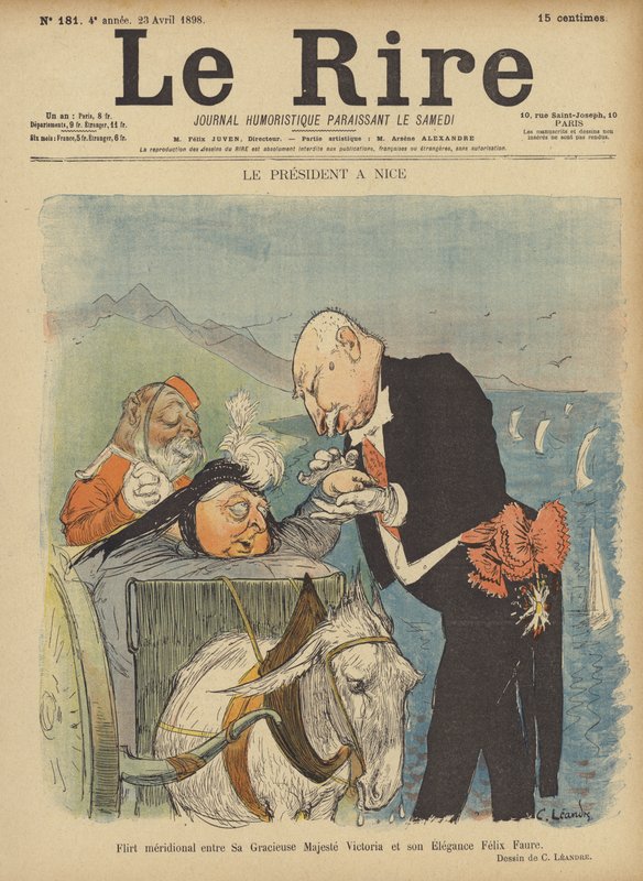 Başkan Felix Faure ve Kraliçe Victoria, Le Rire için İllüstrasyon by Charles Leandre