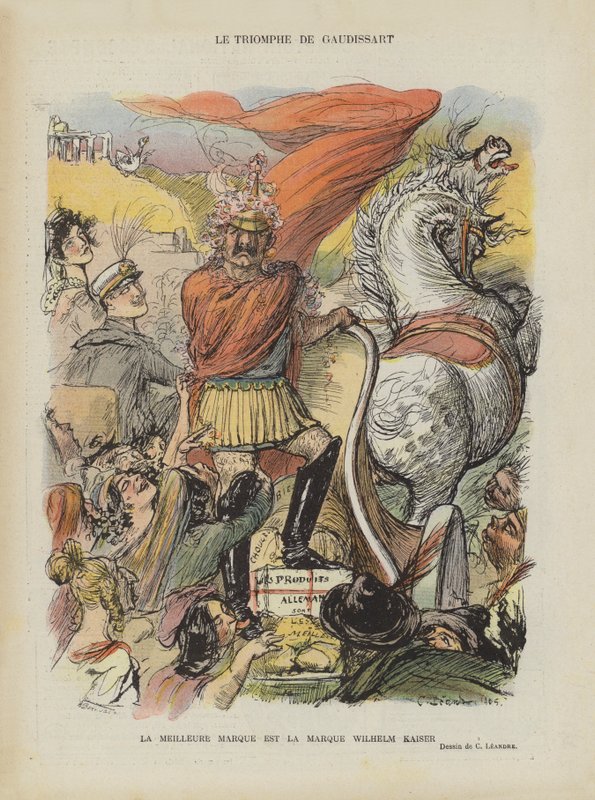 1905 Fas Krizi Üzerine Hiciv. Le Rire için İllüstrasyon by Charles Leandre