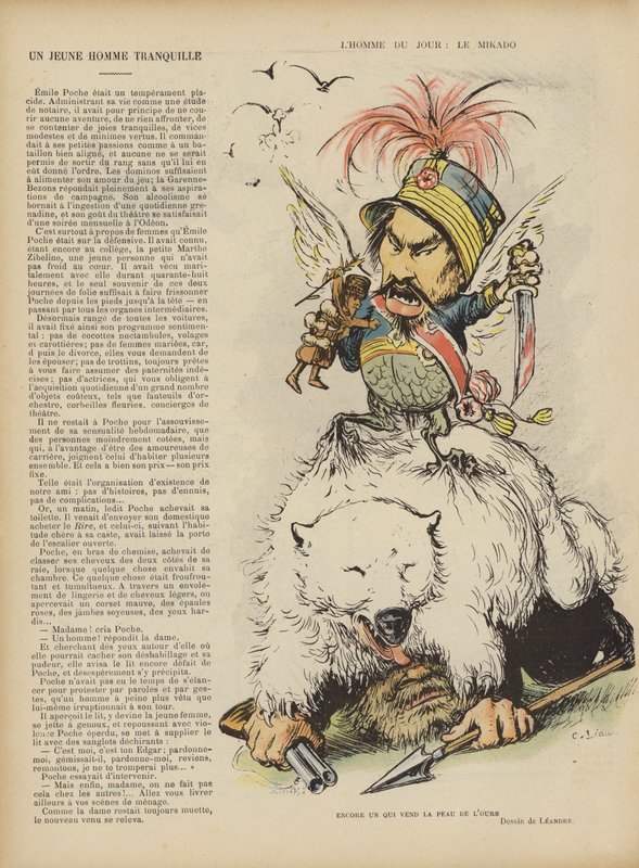 Rus-Japon Savaşı üzerine hiciv. Le Rire için İllüstrasyon by Charles Leandre