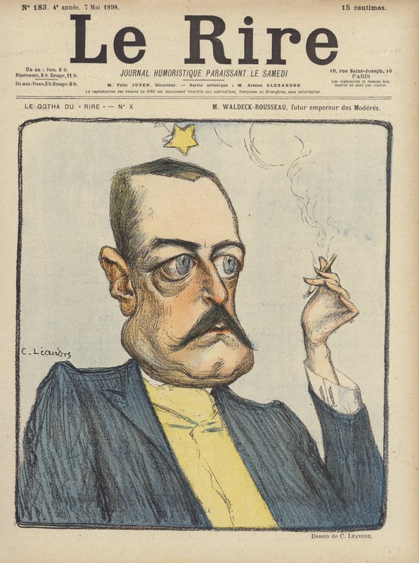 Waldeck-Rousseau, Le Rire için İllüstrasyon by Charles Leandre