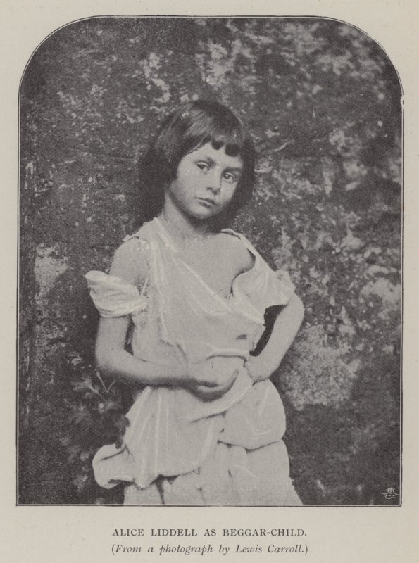 Alice Liddell, Dilenci Çocuk rolünde (s/b fotoğraf) by Charles Lutwidge Dodgson