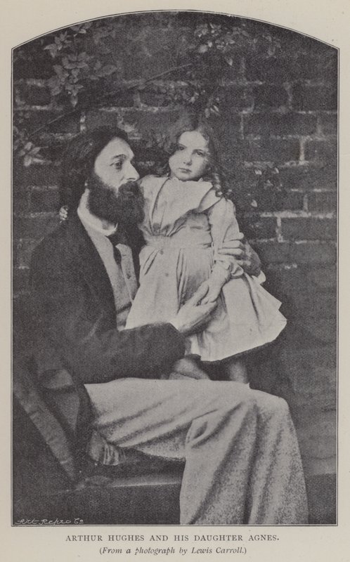 Arthur Hughes ve kızı Agnes (s/b fotoğraf) by Charles Lutwidge Dodgson