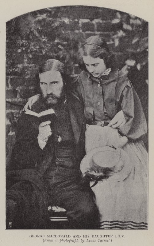 George Macdonald ve Kızı Lily (s/b fotoğraf) by Charles Lutwidge Dodgson