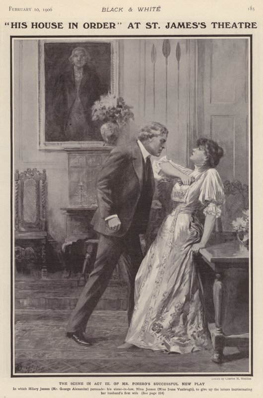 İngiliz aktörler George Alexander ve Irene Vanbrugh, Arthur Wing Pinero